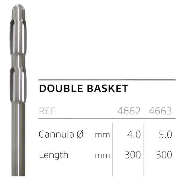 Канюля для ліпосакції, тип Double Basket, діаметр 4 мм