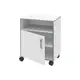 Bedside table TP 1.02 on rollers (chipboard color: white with gray edge) TM Alumix TMK