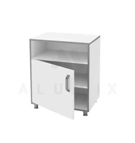 Bedside table TP 1.02 on legs (chipboard color: white with gray edge) TM Alumix TMK