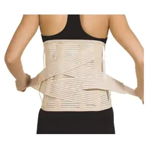 Supportive lumbosacral corset with additional fixation