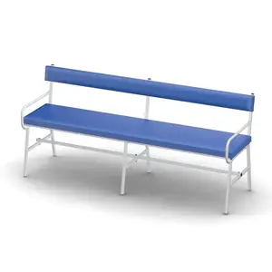 Four-seat banquette with backrest and handrails, medical MBS-4 TM Omega