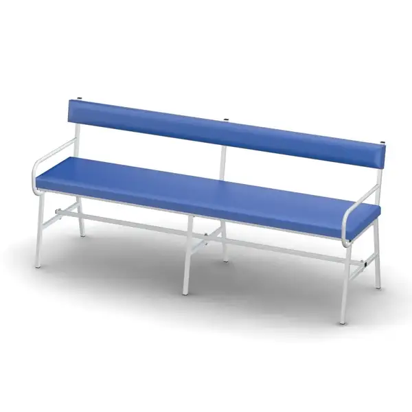 Four-seat banquette with backrest and handrails, medical MBS-4 TM Omega