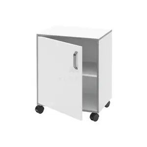 Bedside table TP 1.01 on rollers (chipboard color: white with gray edge) TM Alumix TMK