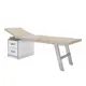 Procedural couch KP 1.01 (color of metal frame: gray; color of chipboard cabinet: white with gray edge), TM Alumix TMK