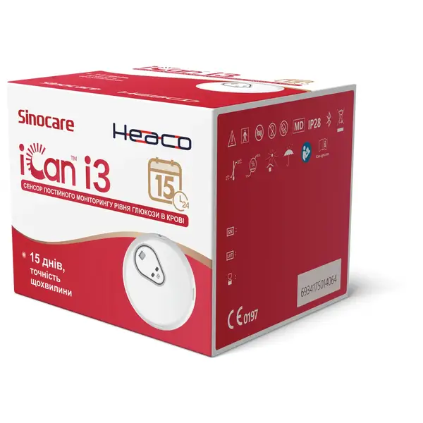 Сенсор безперервного моніторингу рівня глюкози CGM SINOCARE HEACO ICAN I3 купити