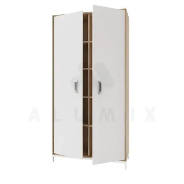 Wardrobe for clothes SHDB 1.02 (Chipboard color: Beech with white) TM Alumix TMK