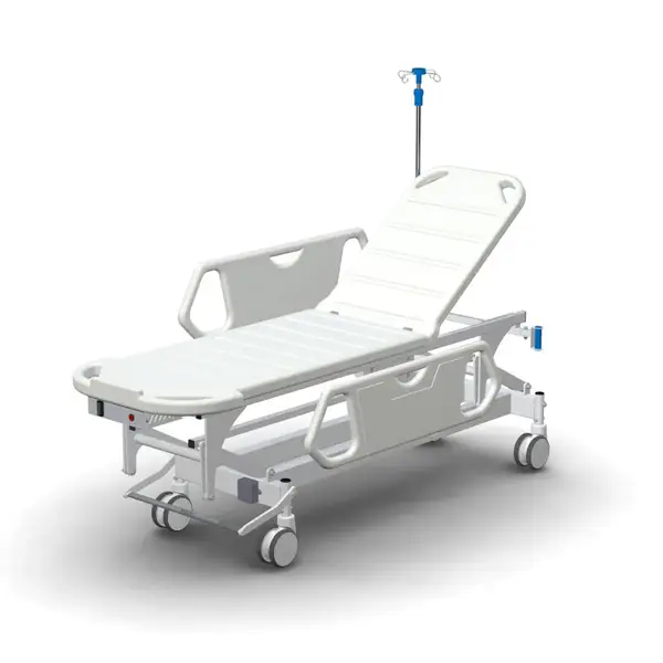 Medical trolley TPBr Horizon with electric height adjustment drive for transportation of patients TM OMEGA