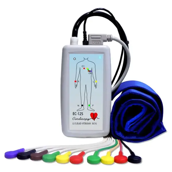 A complex for conducting a stress test: Corival cpet ergometer, EC-12S ECG system, Computer module with system unit, laser printer, monitor