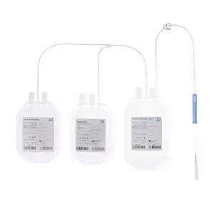 Single-use triple container for collection of 250 ml of whole blood