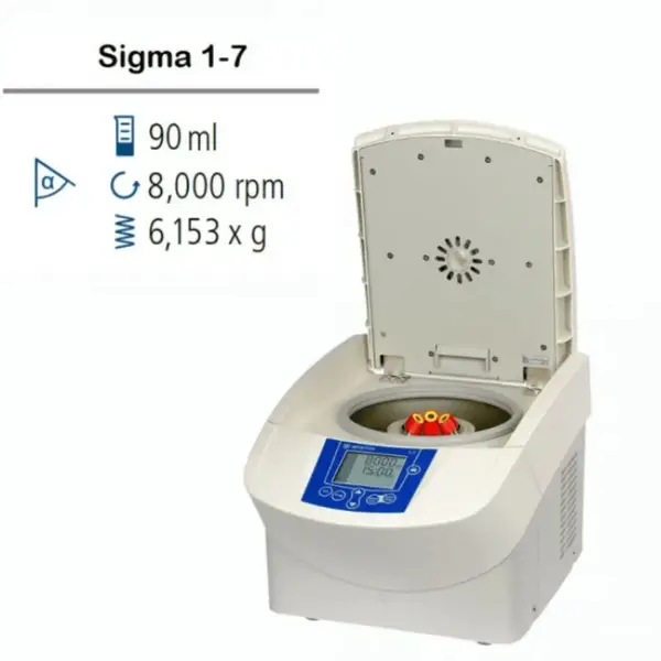Центрифуга в комплекті з роторами, стаканами та адаптерами Sigma 1-7