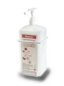 Wall holder for a bottle of disinfectant 1 liter