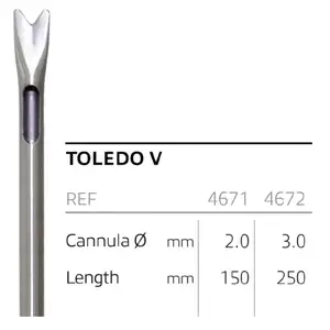 Канюля для ліпосакції, тип Toledo V, діаметр 2 мм
