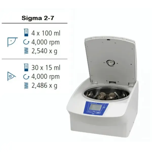 Центрифуга в комплекті з роторами, стаканами та адаптерами Sigma 2-7 IVD