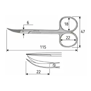 Iris scissors 11.5 cm - sharp/sharp, horizontally bent, J-22-213