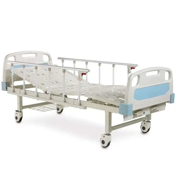 KFM-4 medical functional four-section bed with fences and wheels.