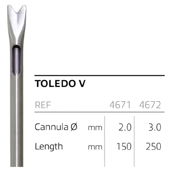 Канюля для ліпосакції, тип Toledo V, діаметр 3 мм