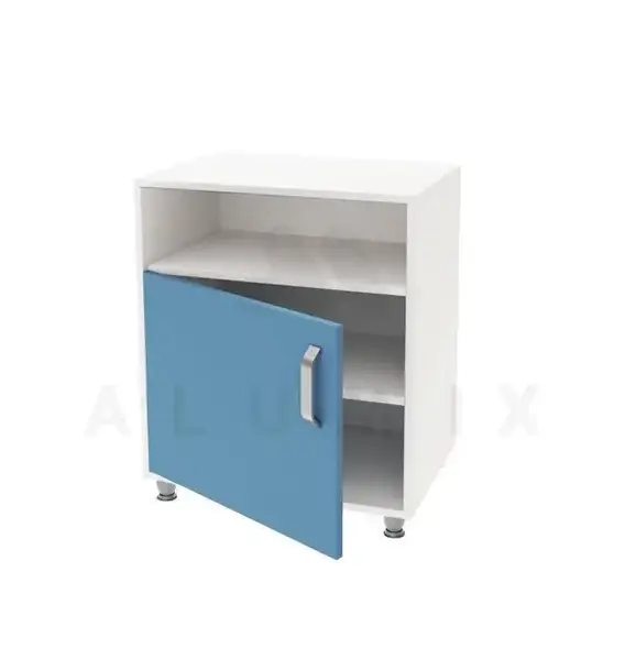 Bedside table TP 1.02 on legs (chipboard color: blue with white) TM Alumix TMK