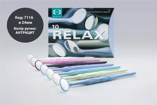 Dental mirror RELAX with rhodium coating, ø 24 mm
