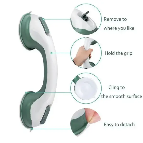 Helping Handle on vacuum suction cups for the bathroom