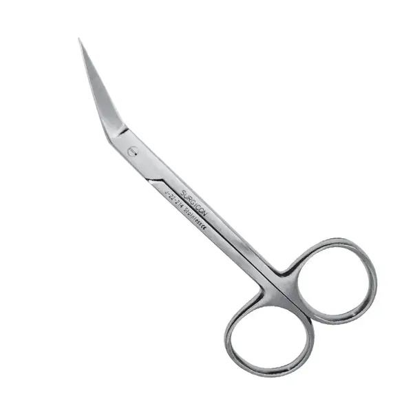 Iris scissors 11.5 cm - sharp/sharp, horizontally bent at an angle, J-22-214