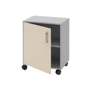 Bedside table TP 1.01 on rollers (chipboard color: gray with vanilla) TM Alumix TMK